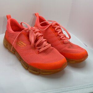 Skechers Womens Air-Cooled Memory Foam Athletic Sneakers Orange Size 7.5